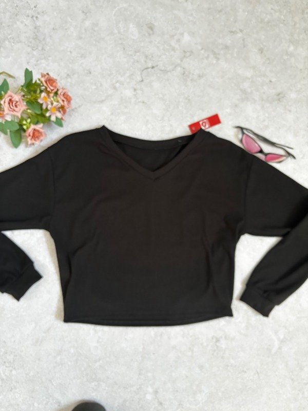 Producto - SW V negro lanilla