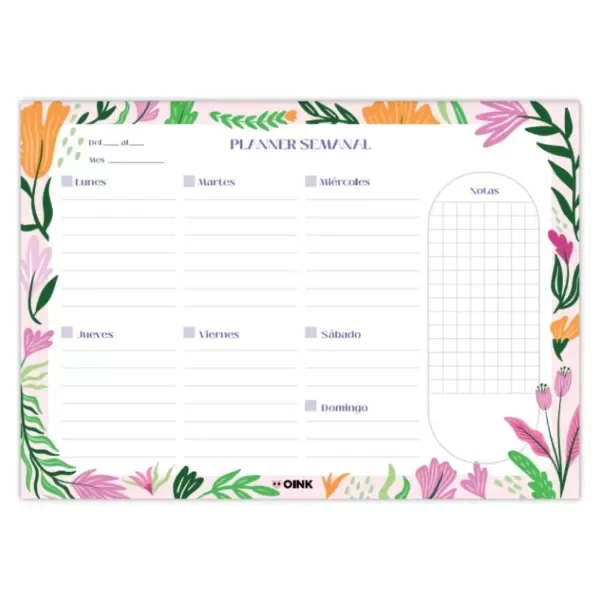 Producto - PLANNER EMBLOCADO A4 FLORES