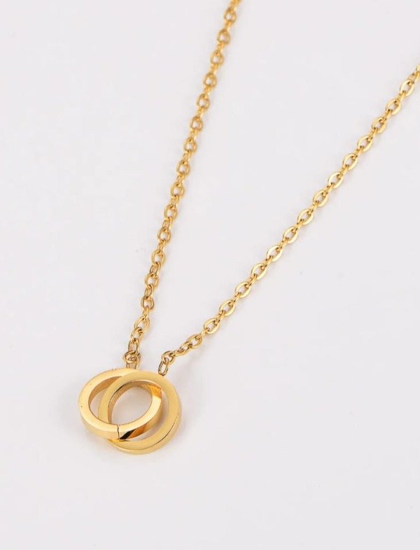 Producto - COLLAR LAZOS. ACERO DORADO