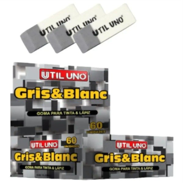 Producto - Goma de borrar gris y blanca
