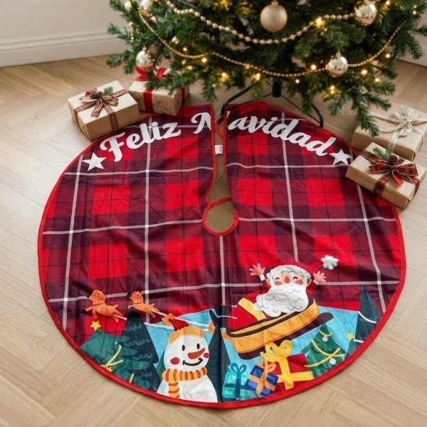 Producto - FALDA DE TELA PARA ARBOL NAVIDEÑO 90CM DISEÑOS SURTIDOS - 5