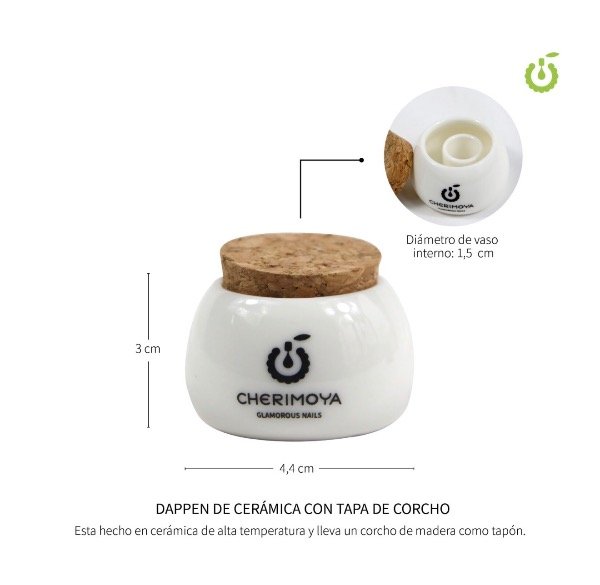Producto - Vaso Dappen Cerámica con tapa de Corcho Cherimoya