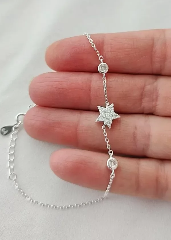 Producto - Pulsera estrella cubics. Plata 925