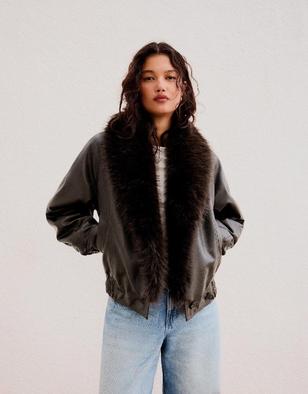 Producto - Campera Oversize Marrón Bershka