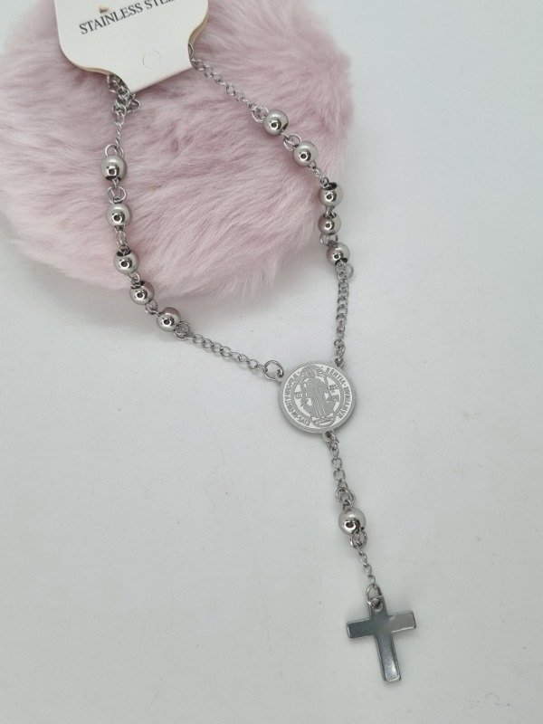 Producto - Pulsera acero quirurgico rosario gde