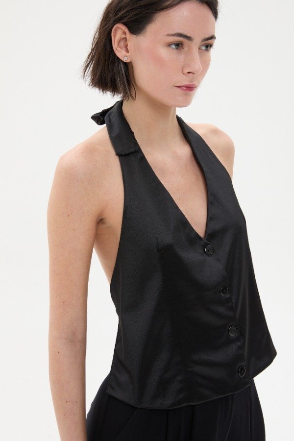 Producto - TOP SATEN CON BOTONES Y ESPALDA DESCUBIERTA