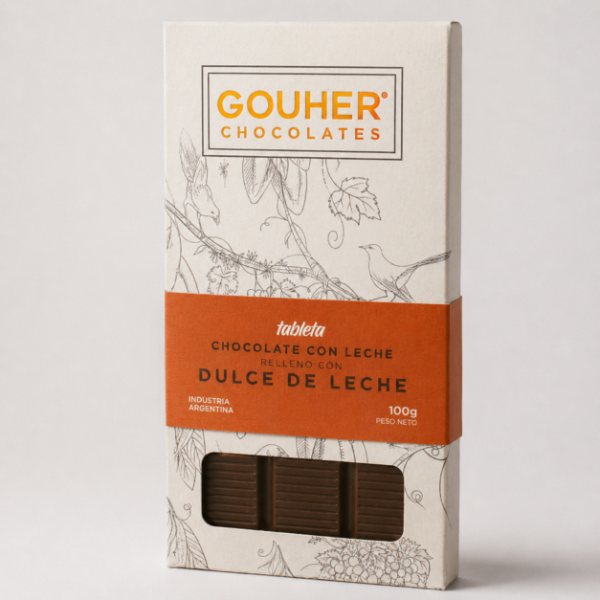 Producto - Tableta de Chocolate con leche rellana con dulce de leche