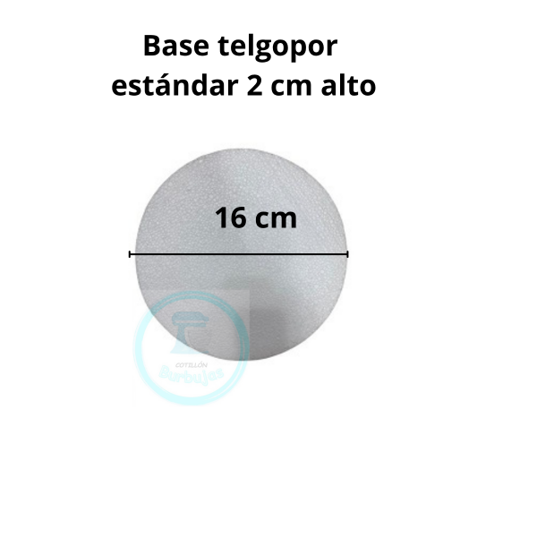 Producto - Base Telgopor Estándar 16 cm - altura 2 cm - x1