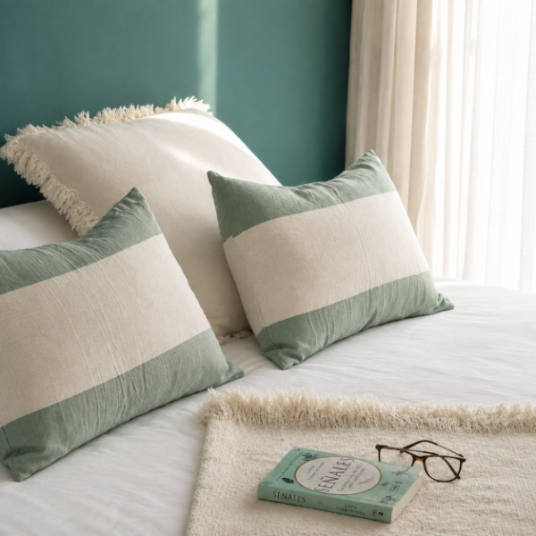 Producto - Funda Almohadon verde/natural