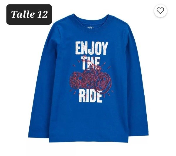 Producto - Remera manga larga oshkosh talle 12 azul