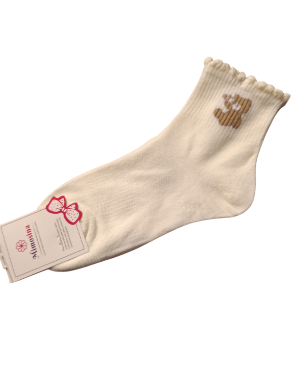 Producto - Medias mimosina 3/4 Osito corazón color manteca