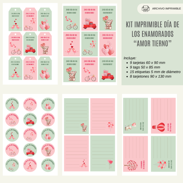 Producto - Kit imprimible "Día de los enamorados"