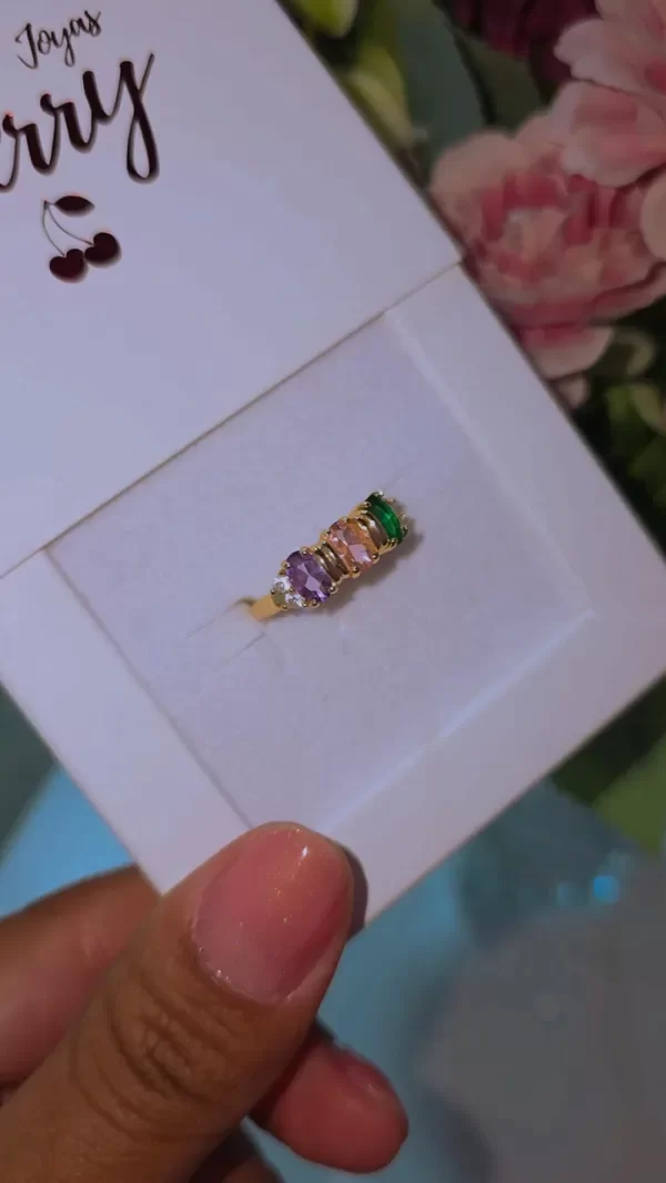 Producto - Anillo 3 piedras colores AD