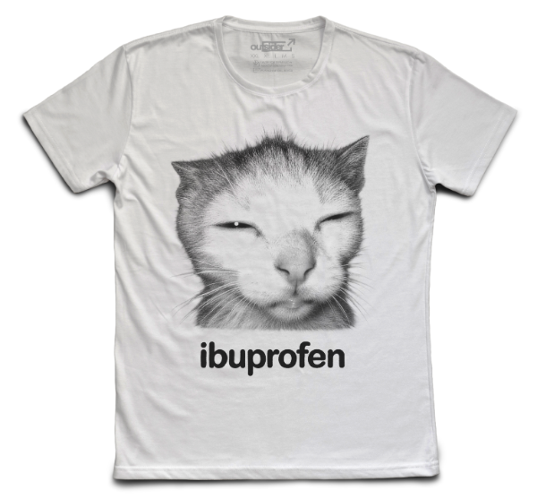Producto - Remera Ibuprofeno - Meme del Gato - Blanca - 0