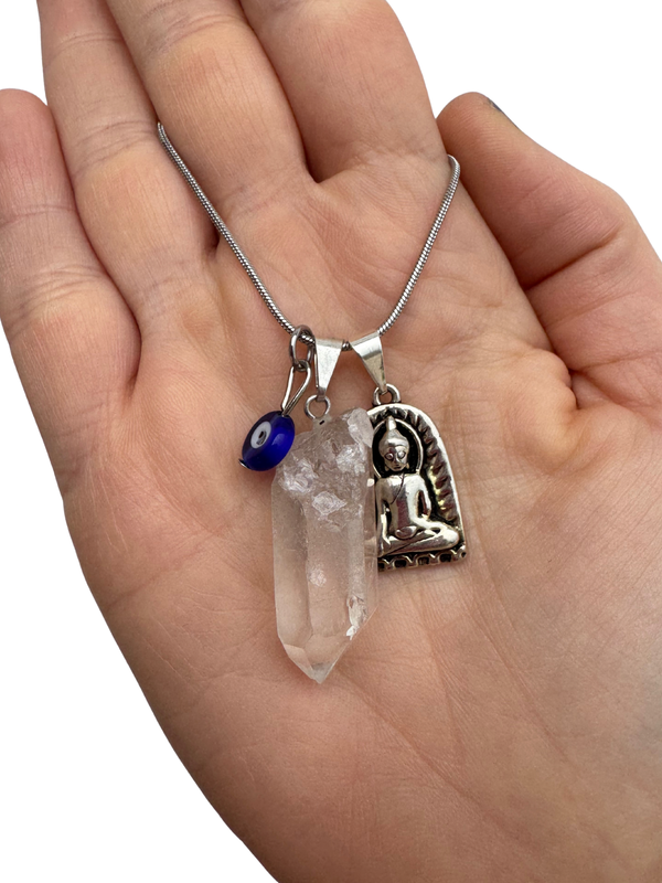 Producto - Collar meditación cuarzo cristal