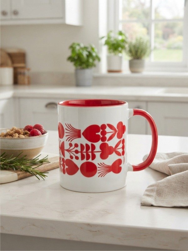 Producto - Taza Roja Fuego / Naturaleza - 0
