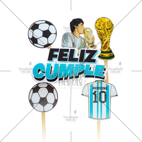 Producto - Cake Topper Adorno Maradona Argentina Cumpleaños Torta