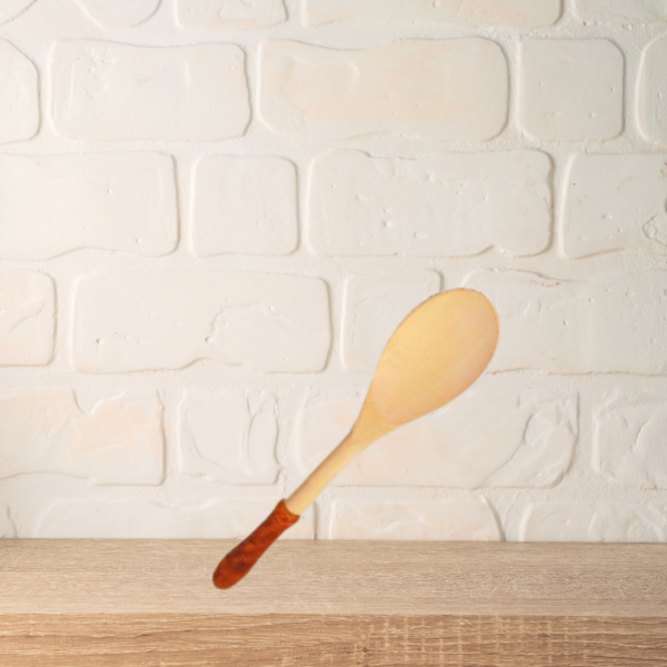 Producto - Cuchara madera 25cm Cabo Color Torneado palo blanco Ferpa