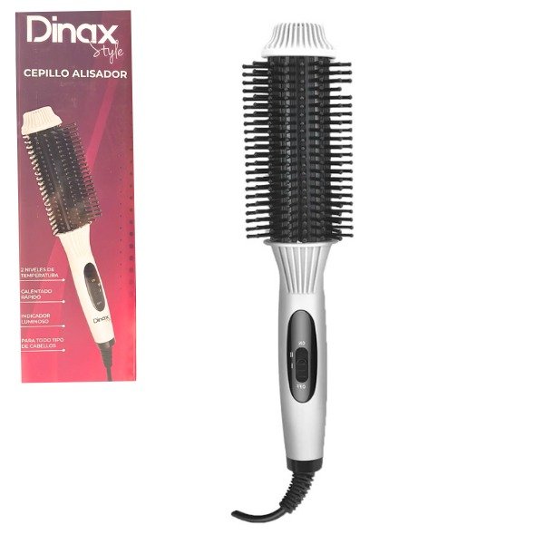 Producto - Cepillo Alisador Electrico Para Cabello 30w 2 Temperaturas Blanco Dinax