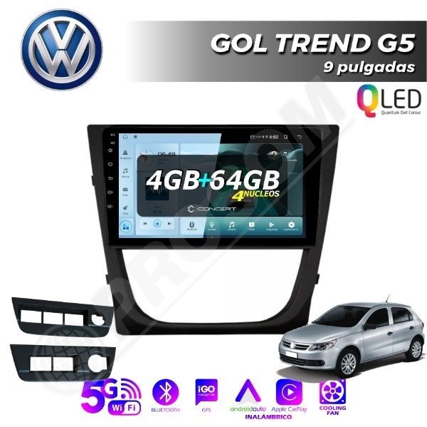 Producto - MULTIMEDIA VOLKSWAGEN  GOL TREND/SAVEIRO G5 - 9" CON CAR PLAY Y ANDROID AUTO