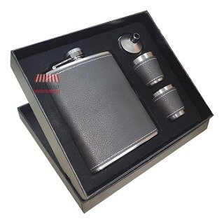Producto - Petaca Whisky + Accesorios Eco Cuero Caja