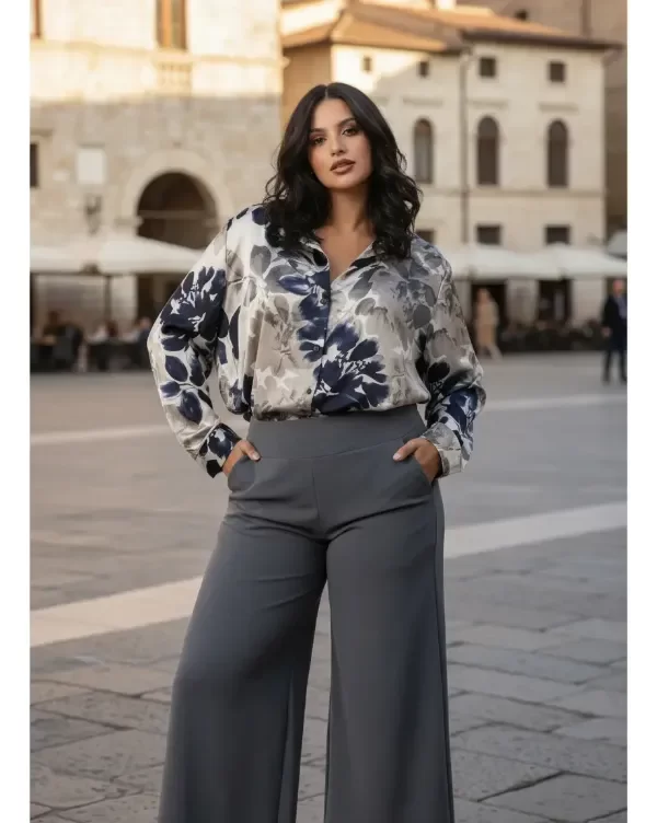 Producto - Camisa manga larga estampada con botones - 0