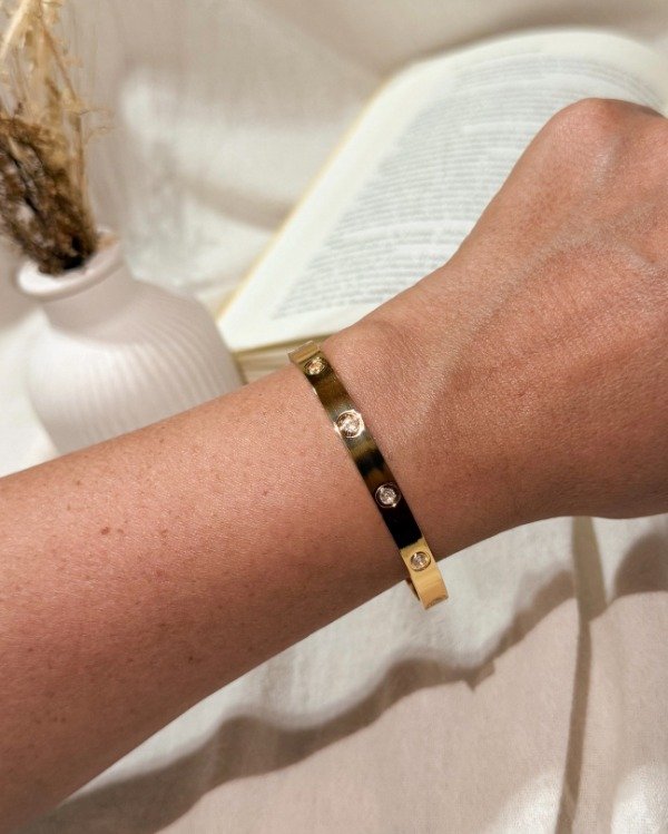 Producto - Esclava gold con cubics