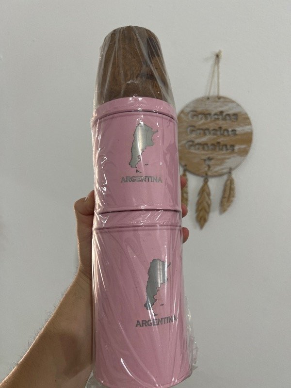 Producto - Set mate y yerbera (Argentina) Rosa