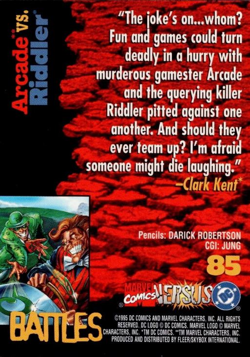 Producto - 1995 Fleer DC vs. Marvel Comics  #85 - Arcade / Riddler BTL - 1