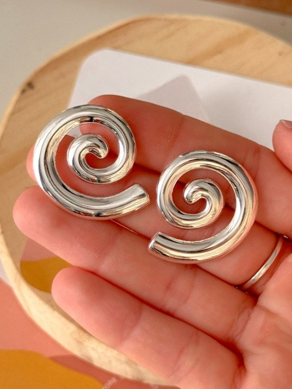Producto - Aros Espiral Plateados