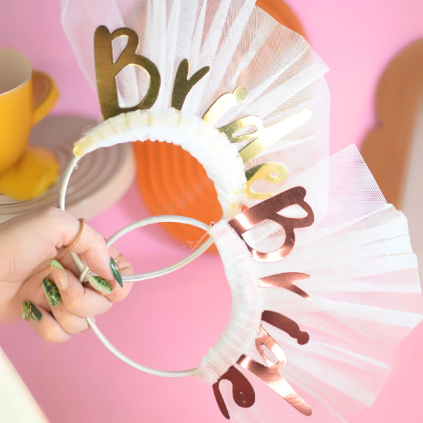 Producto - VINCHA CON VELO "BRIDE GOLD"