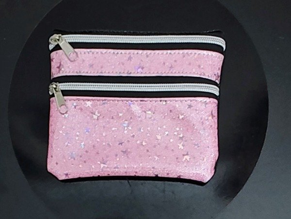 Producto - Monedero Doble Cierre Estrellas Rosa
