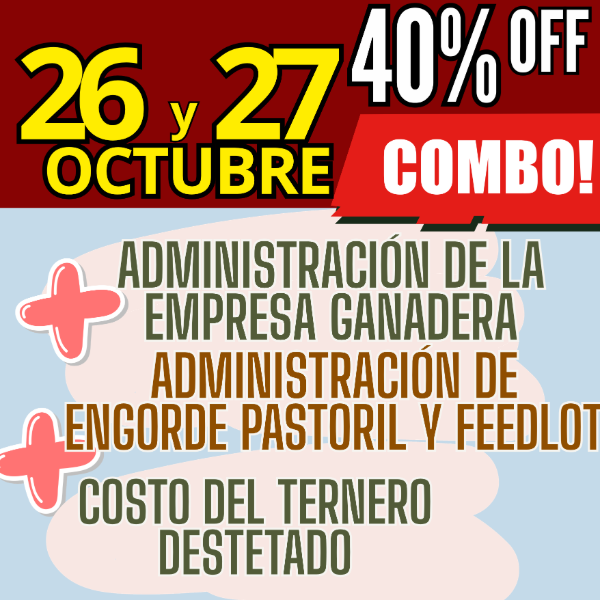 Producto - COMBO 3 CURSOS:Gestión Ganadera + Costo del Ternero + Engorde Pastoril y Feedlot - 0