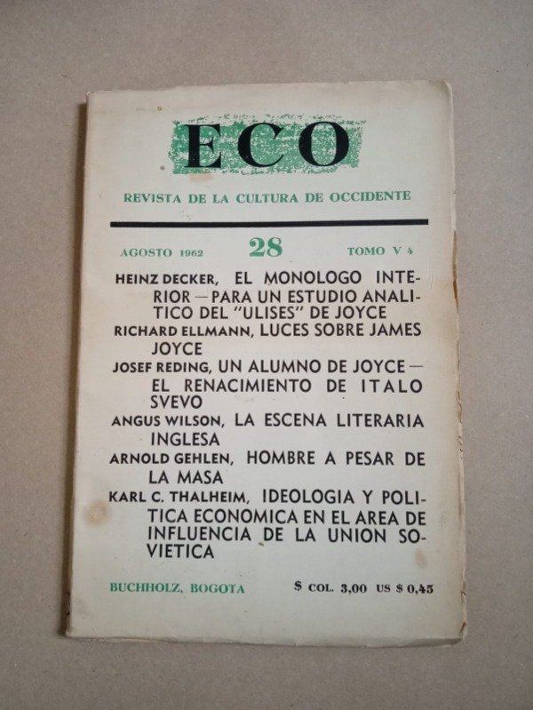 Producto - Eco #28 - Decker Ellmann Reding Wilson - Agosto 1962