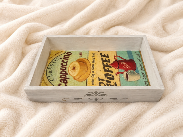 Producto - Bandeja de pino  30x20 cm. Deco capuccino