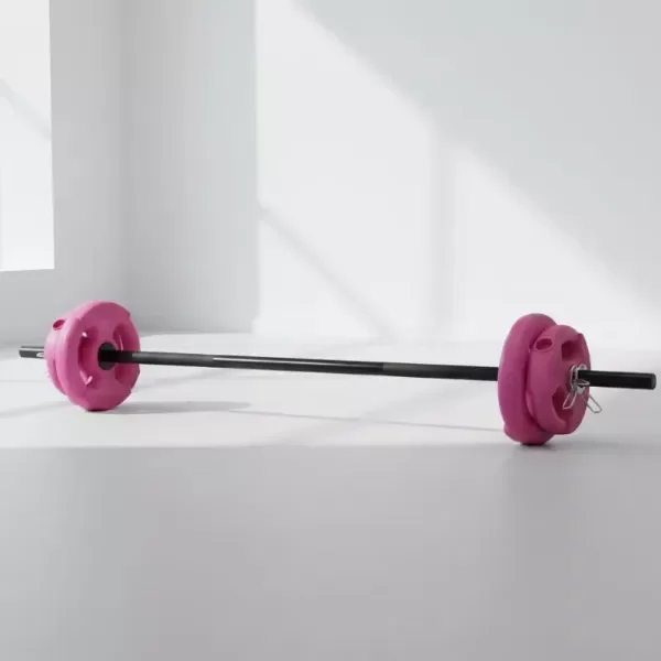 Producto - KIT BARRA  C/TOPES + 7 KG DISCO PVC ROSA CON MANIJAS