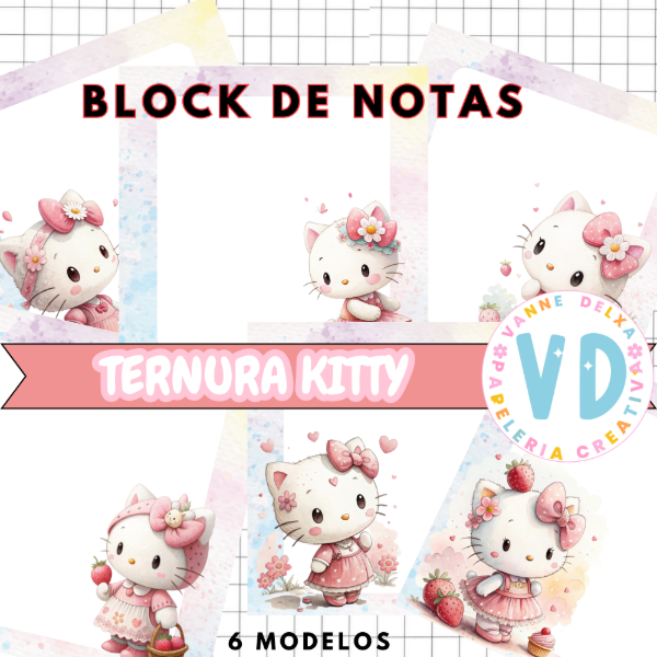 Producto - BLOCK DE NOTAS KITTY ACUARELA