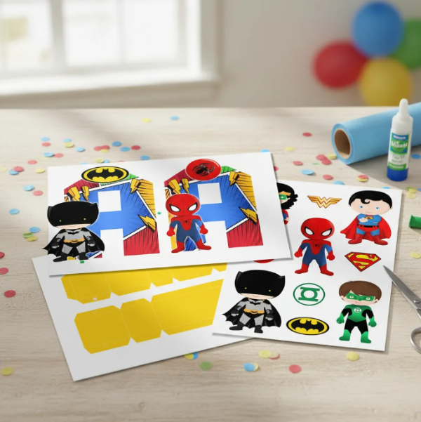 Producto - Kit Imprimible Letras 3D Editables Superhéroes - 1