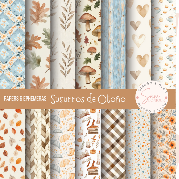 Producto - Colección de papeles: Susurros de Otoño