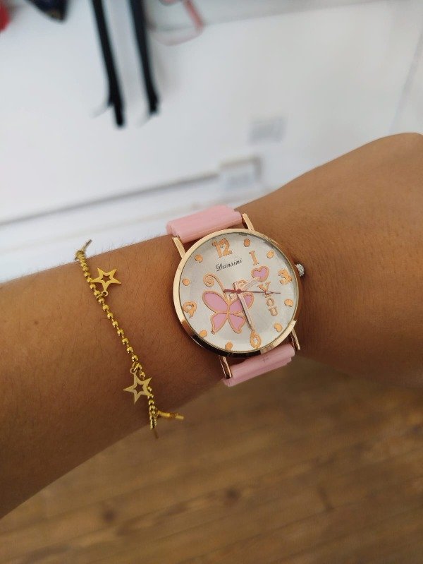 Producto - Reloj rosa mariposas