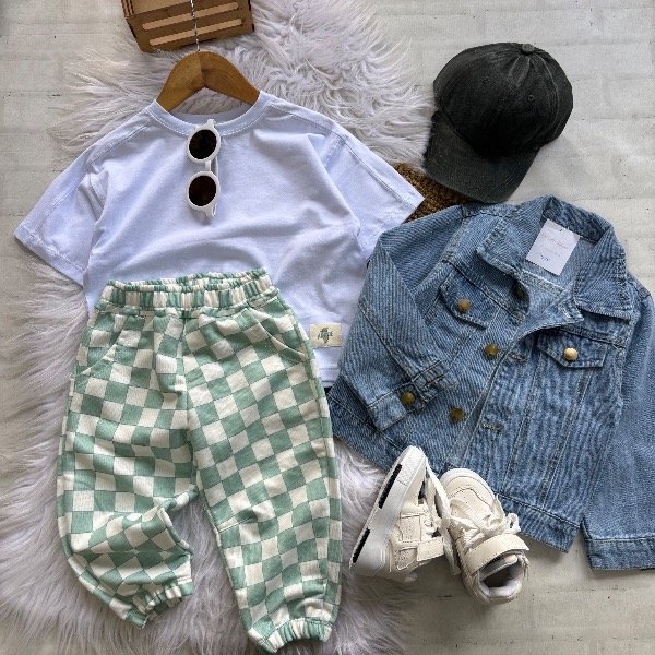Producto - Pantalón cuadrille color VERDE talles hasta 4 años