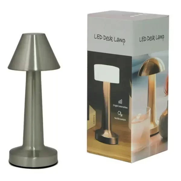 Producto - Velador touch 3 tonos plateada campana