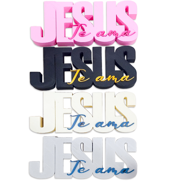 Producto - PROMO Adorno Para Escritorio 3D "JESÚS TE AMA" (X1 UNIDAD)
