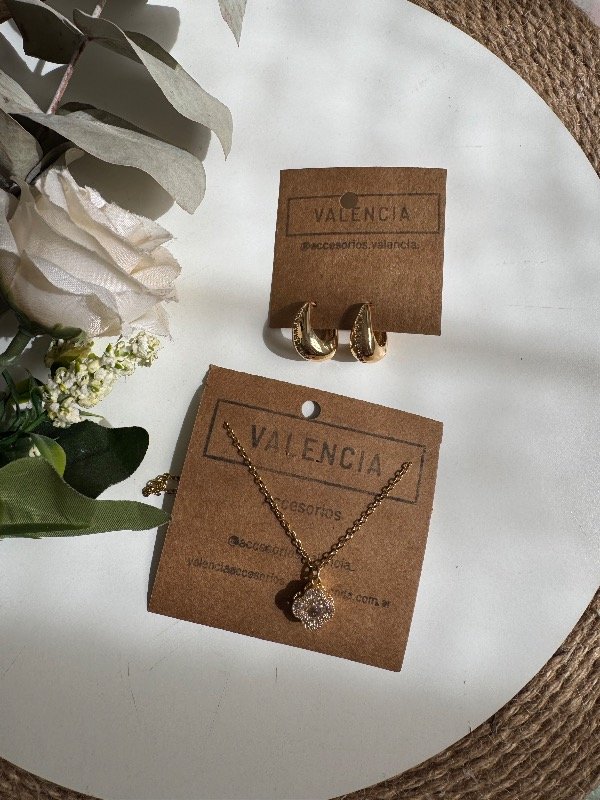 Producto - Cadena flor más argollitas ad