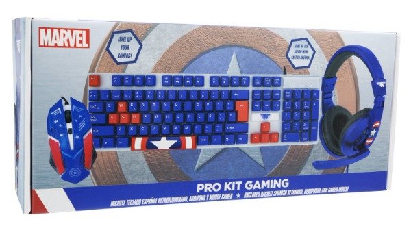 Producto - COMBO TECLADO MOUSE Y AURICULARES CAPITÁN AMÉRICA
