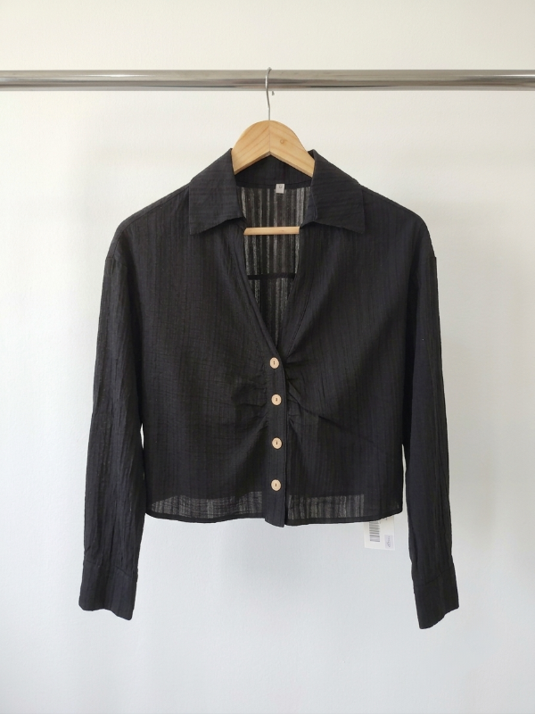 Producto - Camisa con frunce - Negro
