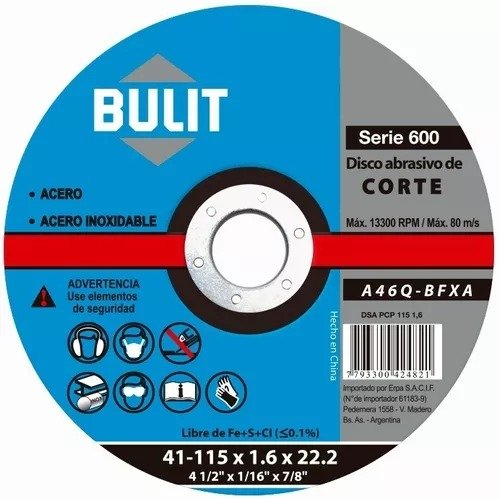 Producto - Disco Abrasivo de Corte - 115 mm- Bulit