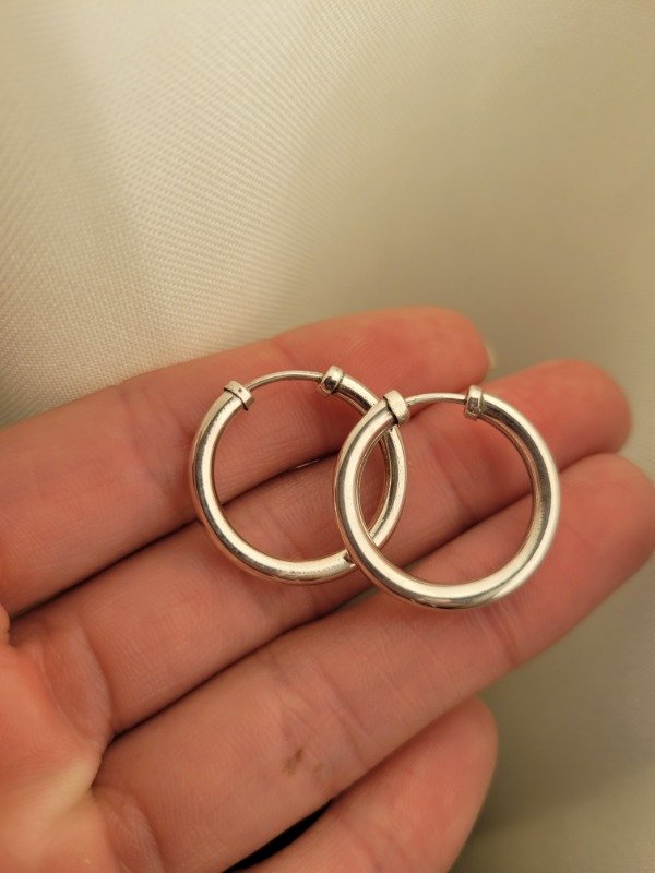 Producto - Par argollitas infladas 2,2 cm - Plata 925 - 0