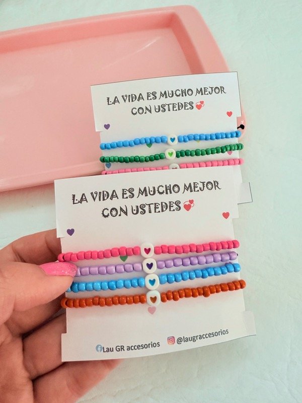 Producto - Pulseras para compartir heart colores surtidos