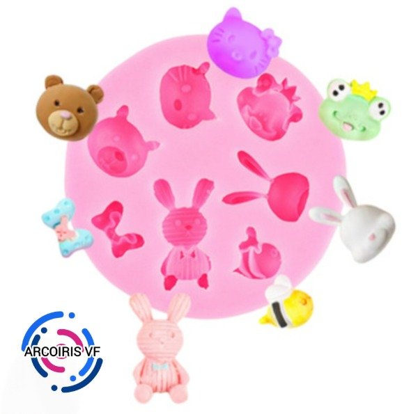 Producto - Molde 6 Animales Y Moño